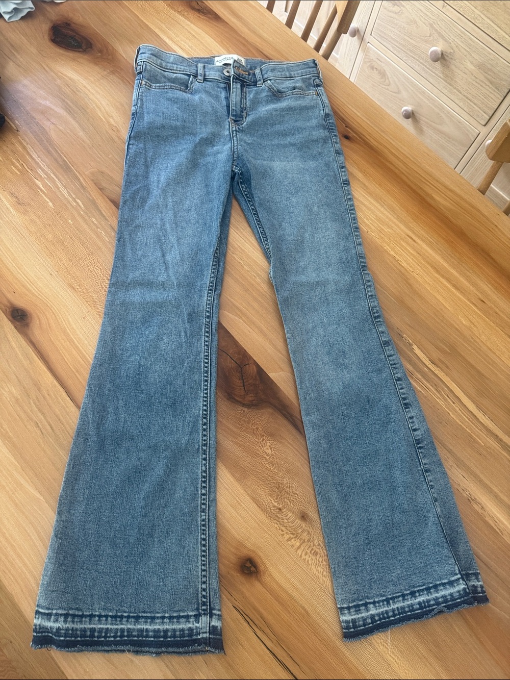 abercrombie kids light blue flare jeans